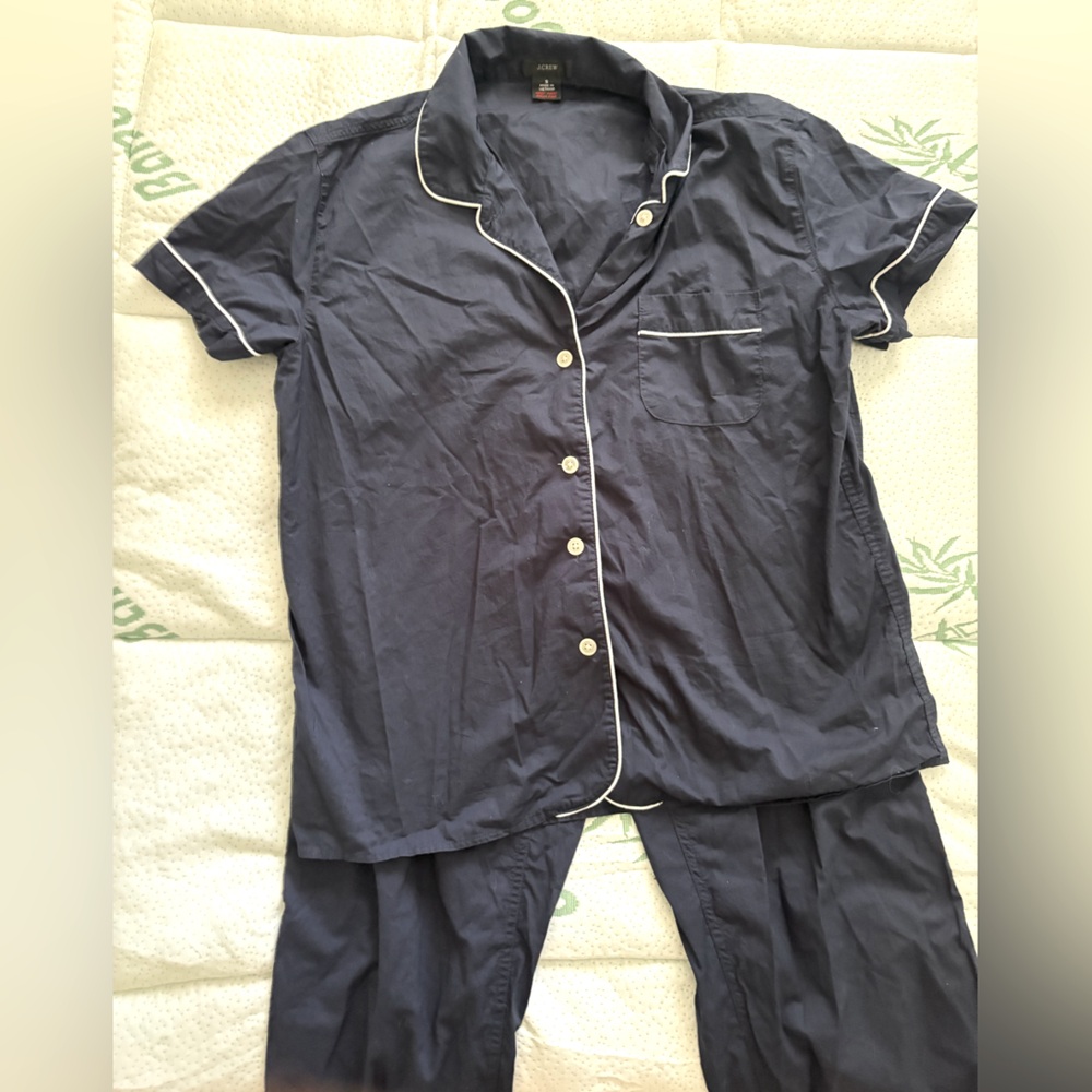 J. Crew Womens Pajama Set Navy Blue Small - wore once